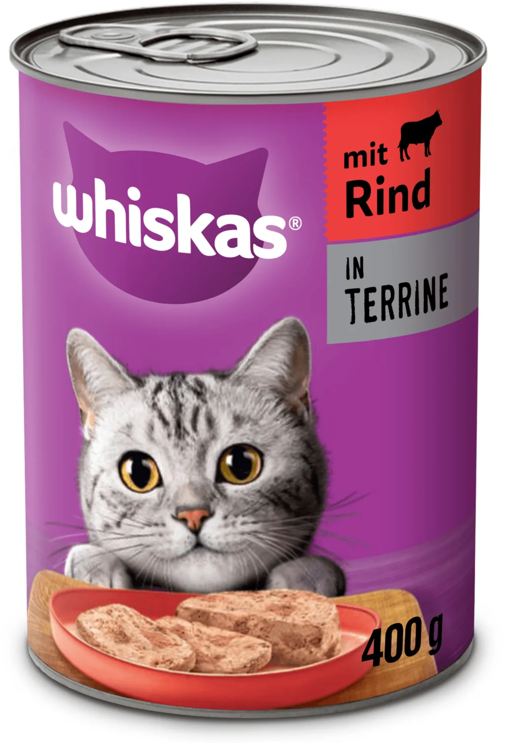 Dose in Terrine mit Rind 1+ - 400 g fra Whiskas – produktbillede