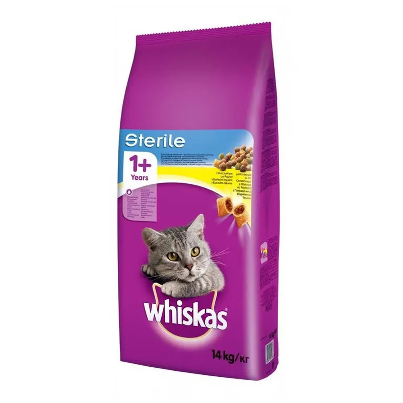 Nourriture Sèche Stérilisée Pour Chats Adultes 14kg de Whiskas – photo produit