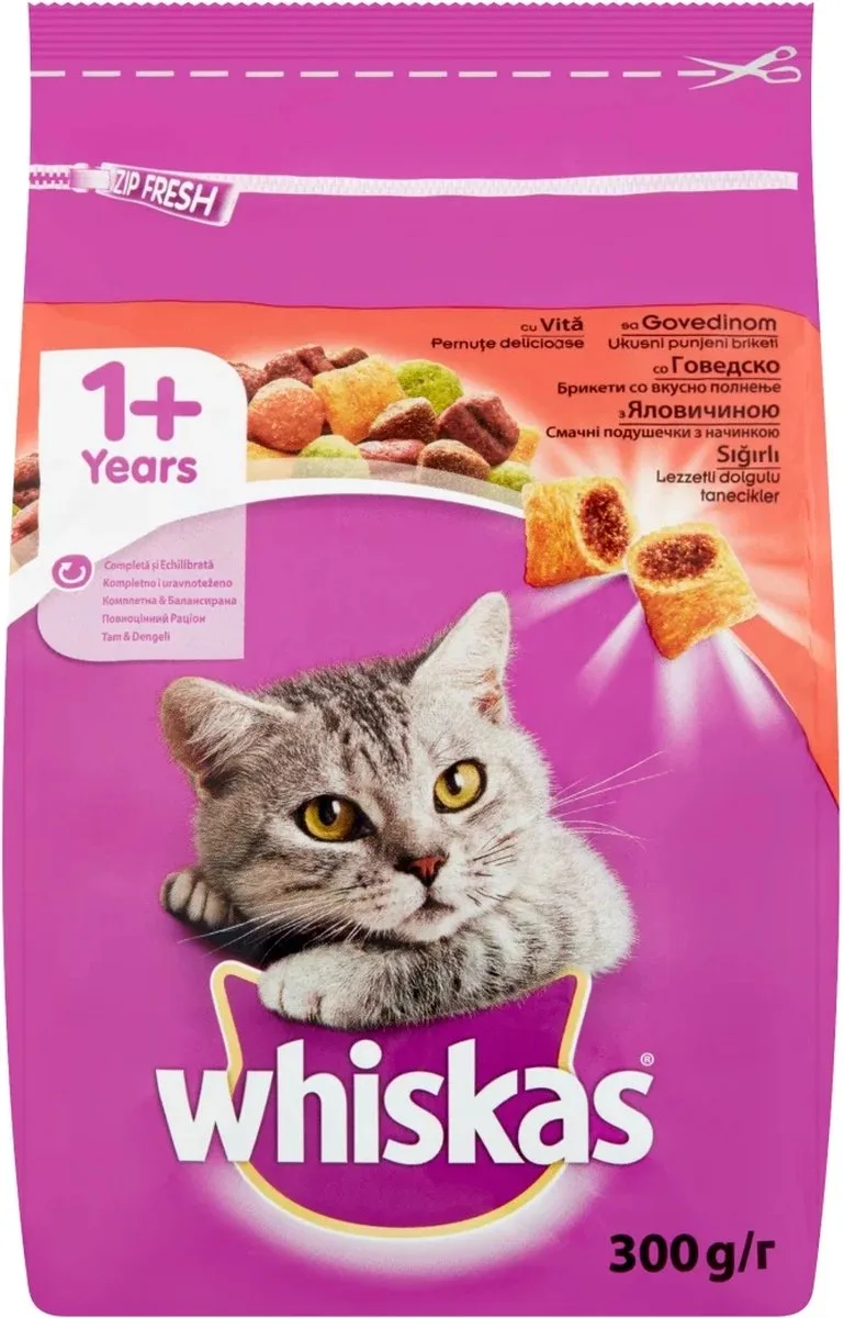 Katten droogvoer - Rund smaak -3x 300 g von Whiskas – Produktfoto