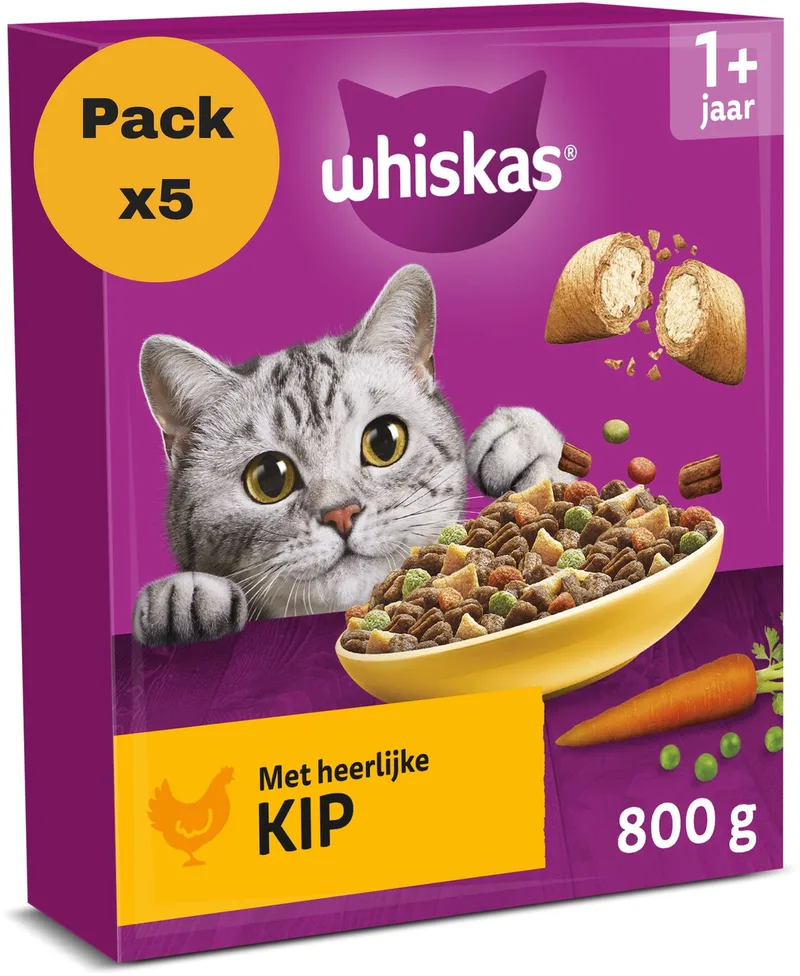 Kattenbrokken - Adult 1+ - Adult - Kip - doos 5x800g by Whiskas – product photo