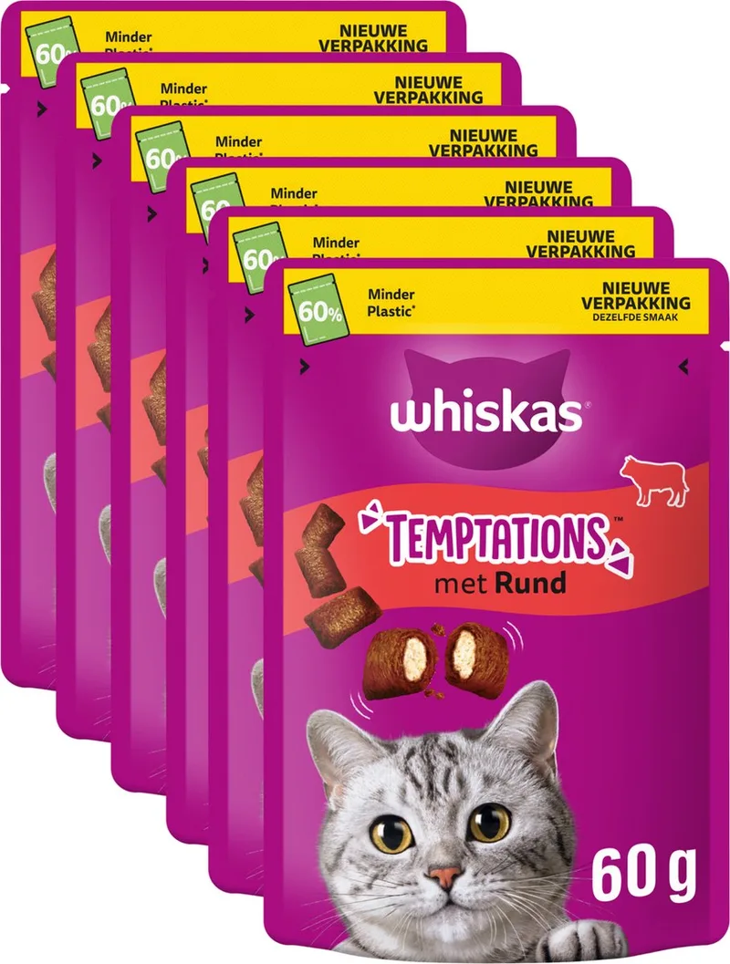 Kattensnacks - Temptations Snoepjes - Rund - 6x60g by Whiskas – product photo