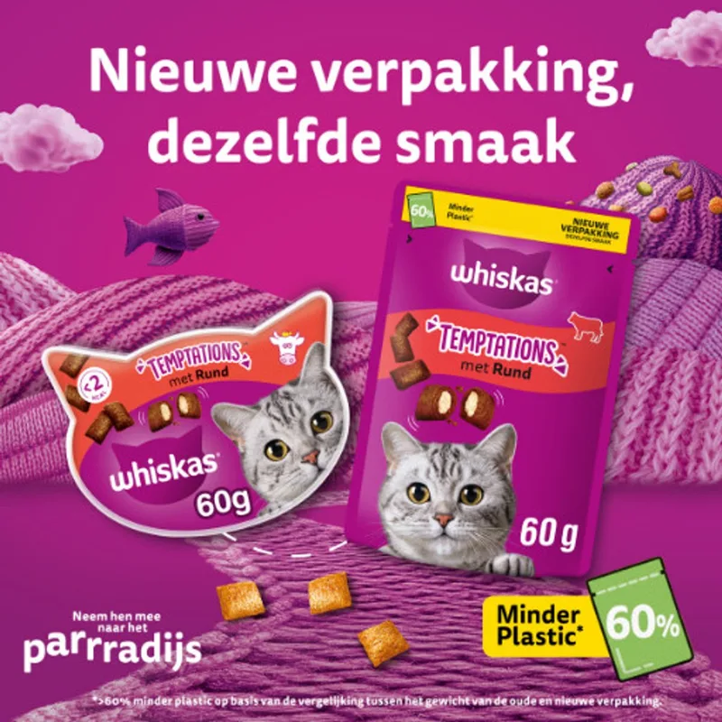 Kattensnacks - Temptations Snoepjes - Rund - 8x60g von Whiskas – Produktfoto