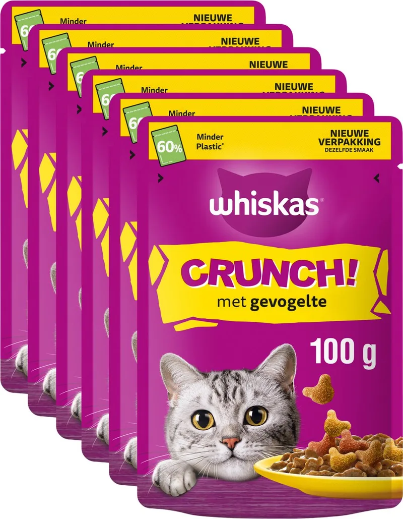 Kattensnoepjes - Crunch Snacks - Gevogelte - 6 x 100g von Whiskas – Produktfoto