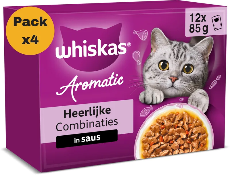Kattenvoer - Adult 1+ - Aromatics Heerlijke Combinaties in Saus - 5x12x85g by Whiskas – product photo