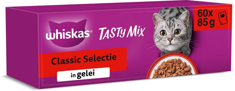 Kattenvoer - Adult 1+ - Classic Selectie in Gelei - 60x85g von Whiskas – Produktfoto