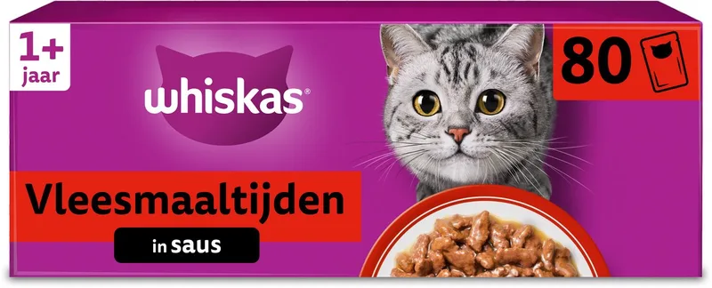 Kattenvoer - Adult 1+ - Classic Selectie in Saus - 80x85g by Whiskas – product photo