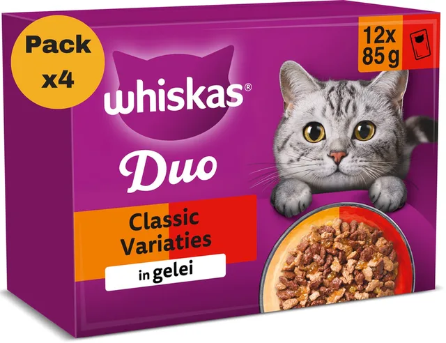 Kattenvoer - Adult 1+ - Duo Classic Variaties gelei - 4x12x85g