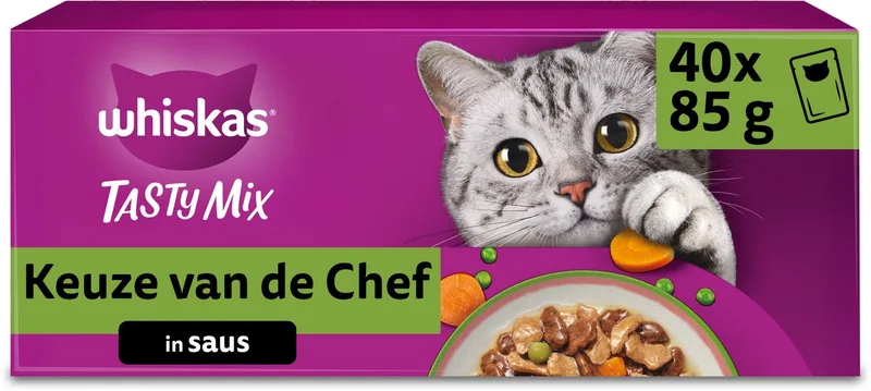Kattenvoer - Adult 1+ - Tasty Mix Keuze Chef in Saus - 40x85g by Whiskas – product photo