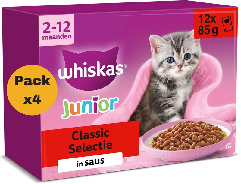 Kattenvoer - Junior - Classic Selectie in Saus - 48x85g by Whiskas – product photo