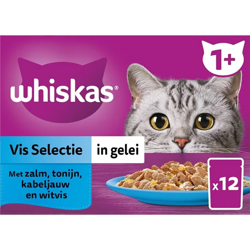 Kattenvoer Nat Adult Vis Selectie in Gelei Multipack 12×85 g by Whiskas – product photo