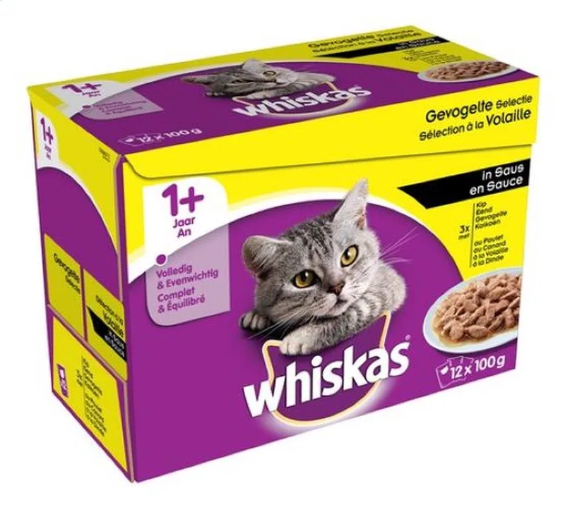 Kattenvoer - Pouch 1+ Adult Gevogelte Saus - 12x85g by Whiskas – product photo