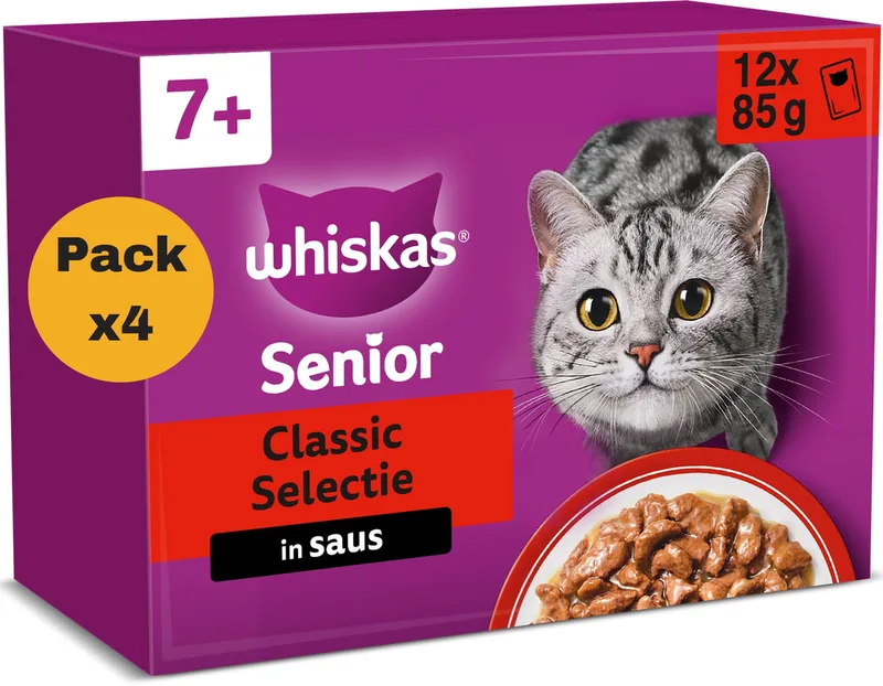 Kattenvoer - Senior 7+ - Classic Selectie in Saus - 48x85g by Whiskas – product photo