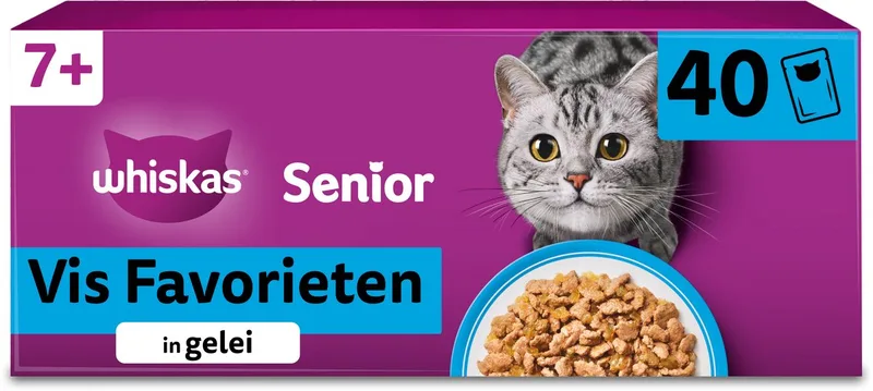 Kattenvoer - Senior 7+ - Vis Selectie in gelei - 40x85g de Whiskas – photo produit 1 sur 4
