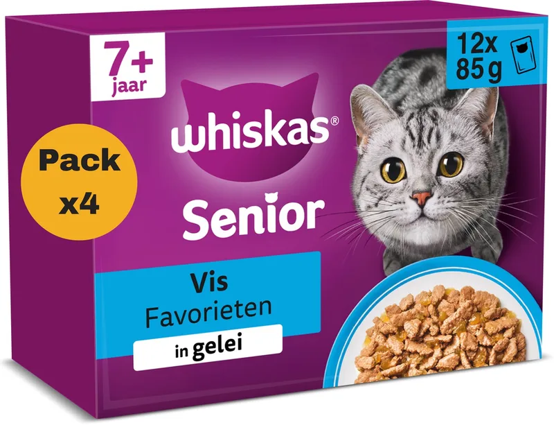 Kattenvoer - Senior 7+ - Vis Selectie in gelei - 48x85g von Whiskas – Produktfoto