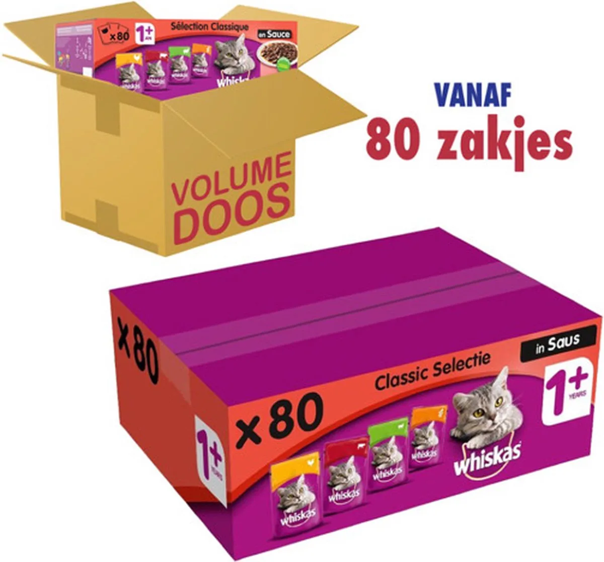 Maaltijdzakjes Classic Selection In Saus 1+ jaar (80 x 85g) de Whiskas – photo produit