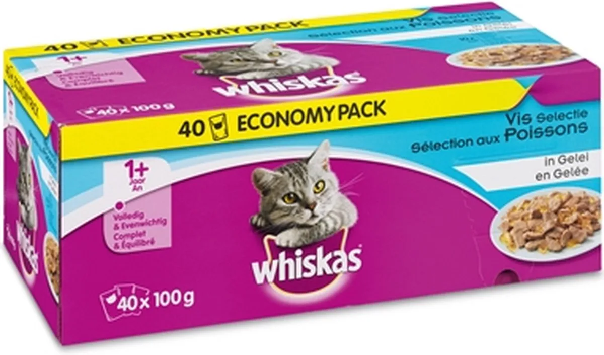 multipack pouch adult vis in gelei - 40x100g by Whiskas – product photo