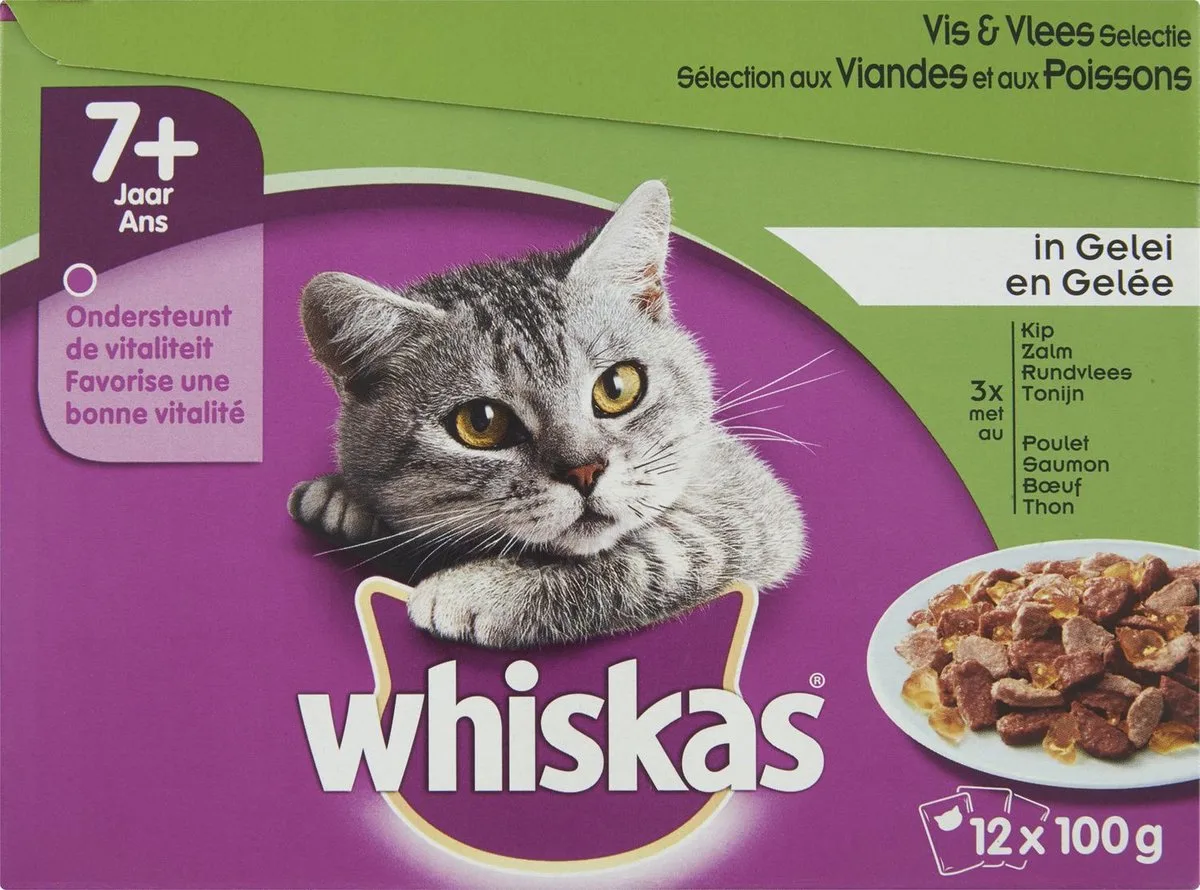 Multipack Pouch Senior - Vlees/Vis - 12 x 100 g de Whiskas – photo produit