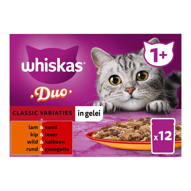 pâtée humide pour chats adultes duo classique en gelée 1+ by Whiskas – product photo