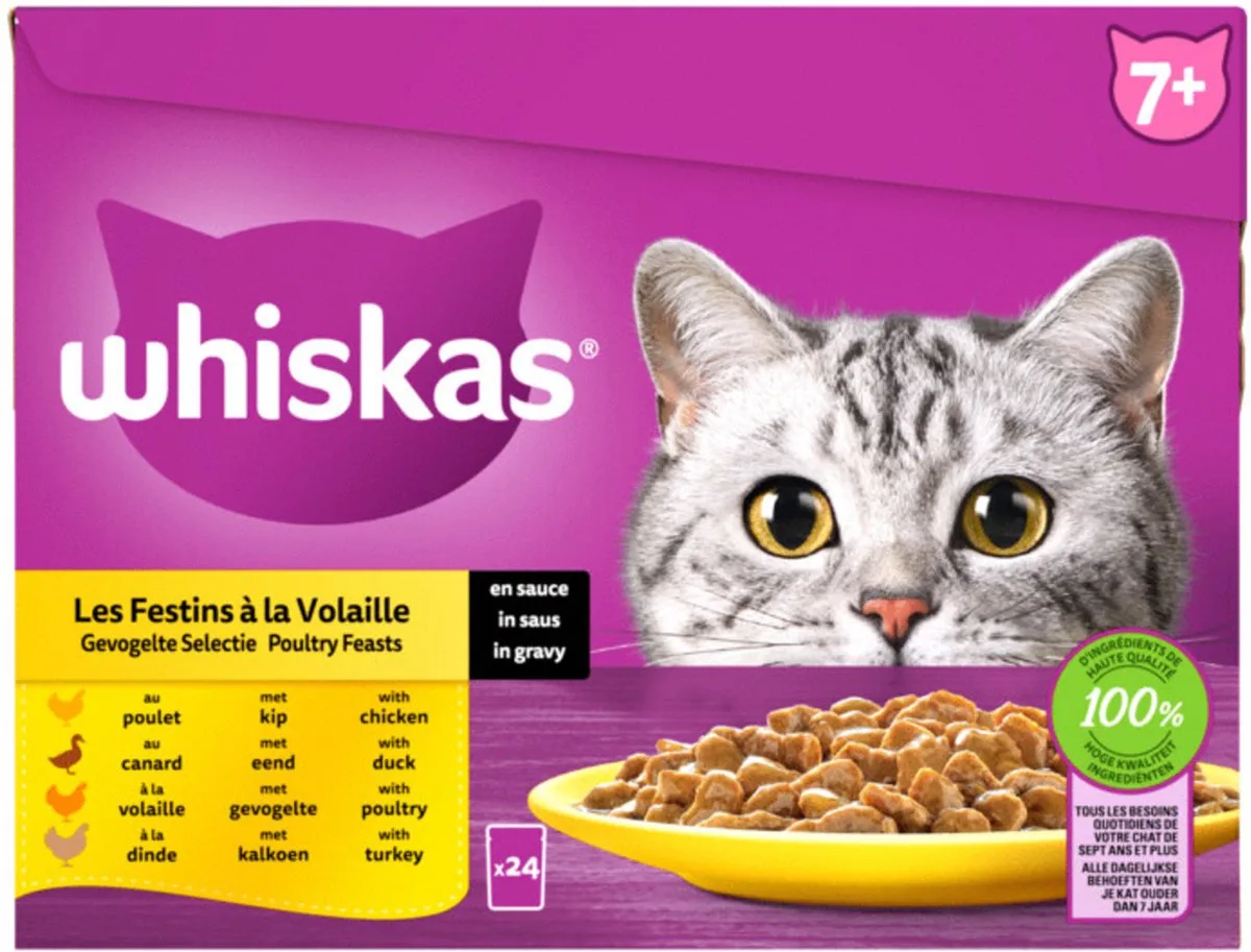Senior Multipack Gevogelte Selectie in Saus - 24 x 85 gr de Whiskas – photo produit
