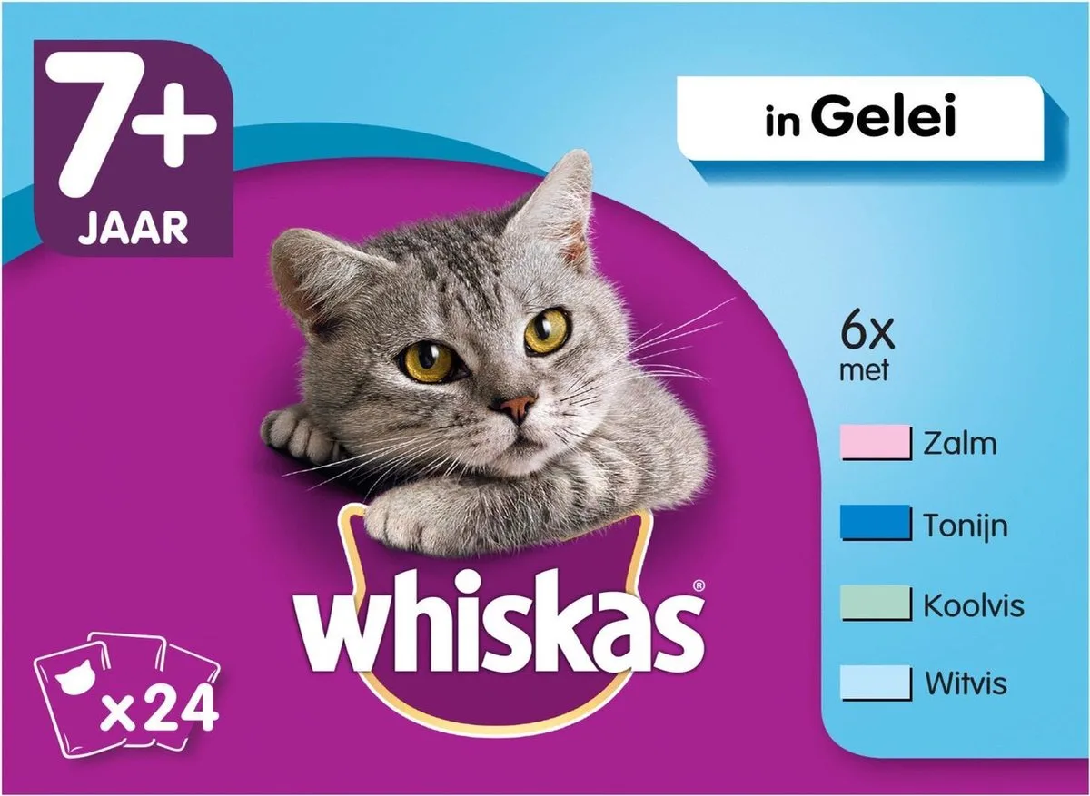 Senior Multipack Vis in Gelei 24 x 100 gr von Whiskas – Produktfoto