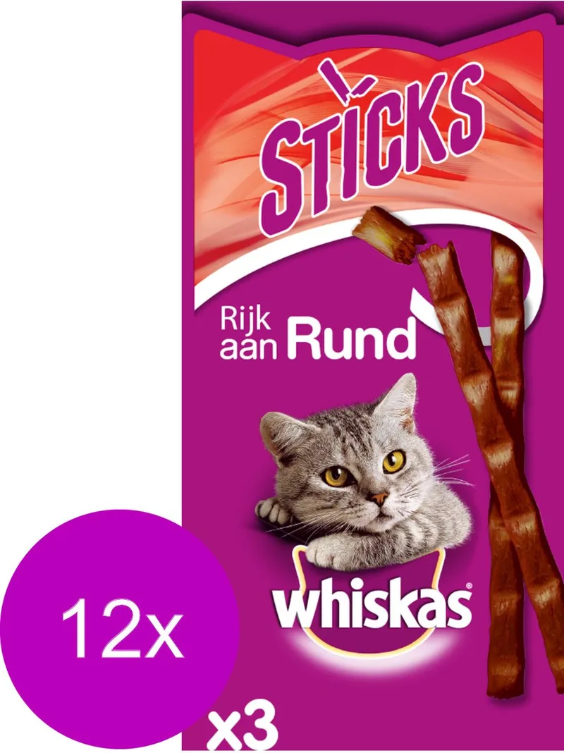 Sticks 18 g - Kattensnack - 12 x Rund fra Whiskas – produktbillede