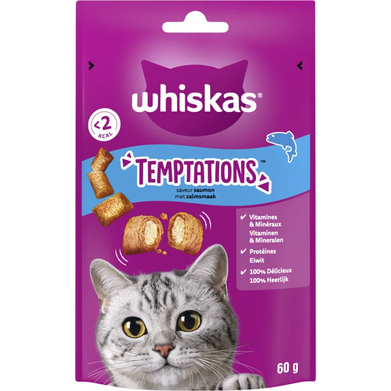 Temptations Friandise pour Chat Saumon 60 g de Whiskas – photo produit