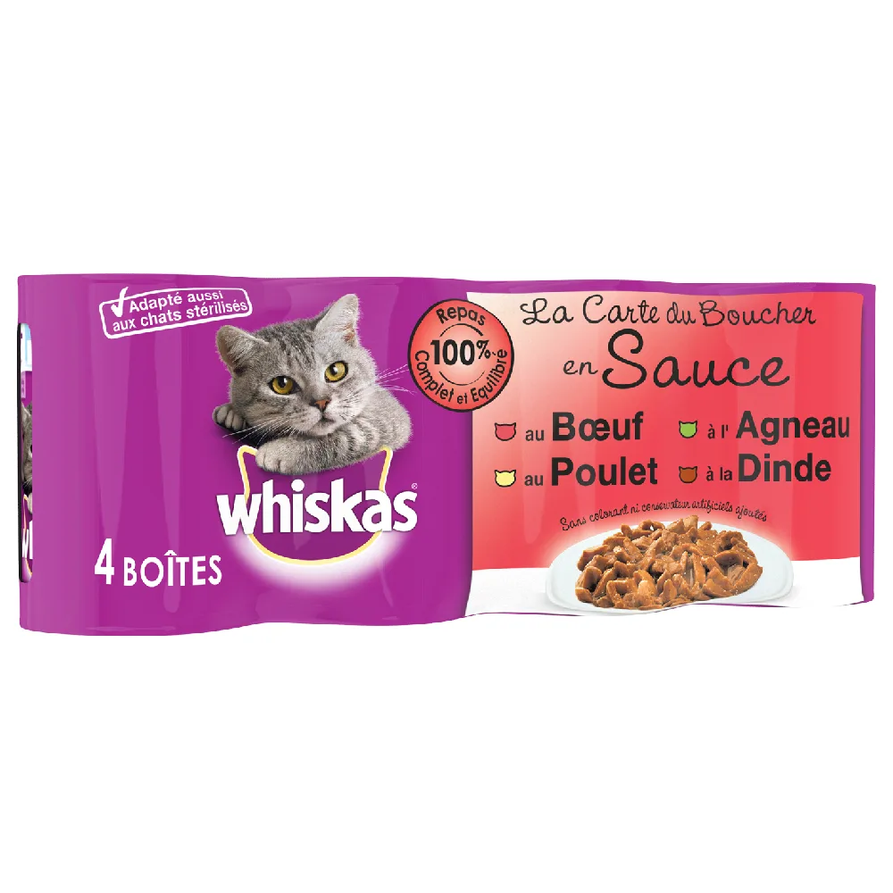 Vlees in Saus (12 x 390 g) Whiskas La Carte 12x390/400g Natvoer Katten by Whiskas – product photo