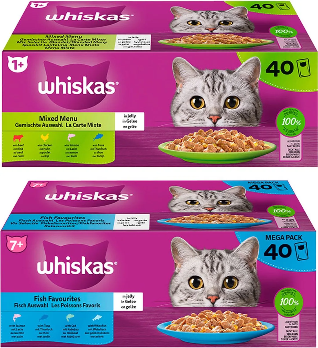 weekbundel vlees + vis - droogvoer - 8000g de Whiskas – photo produit