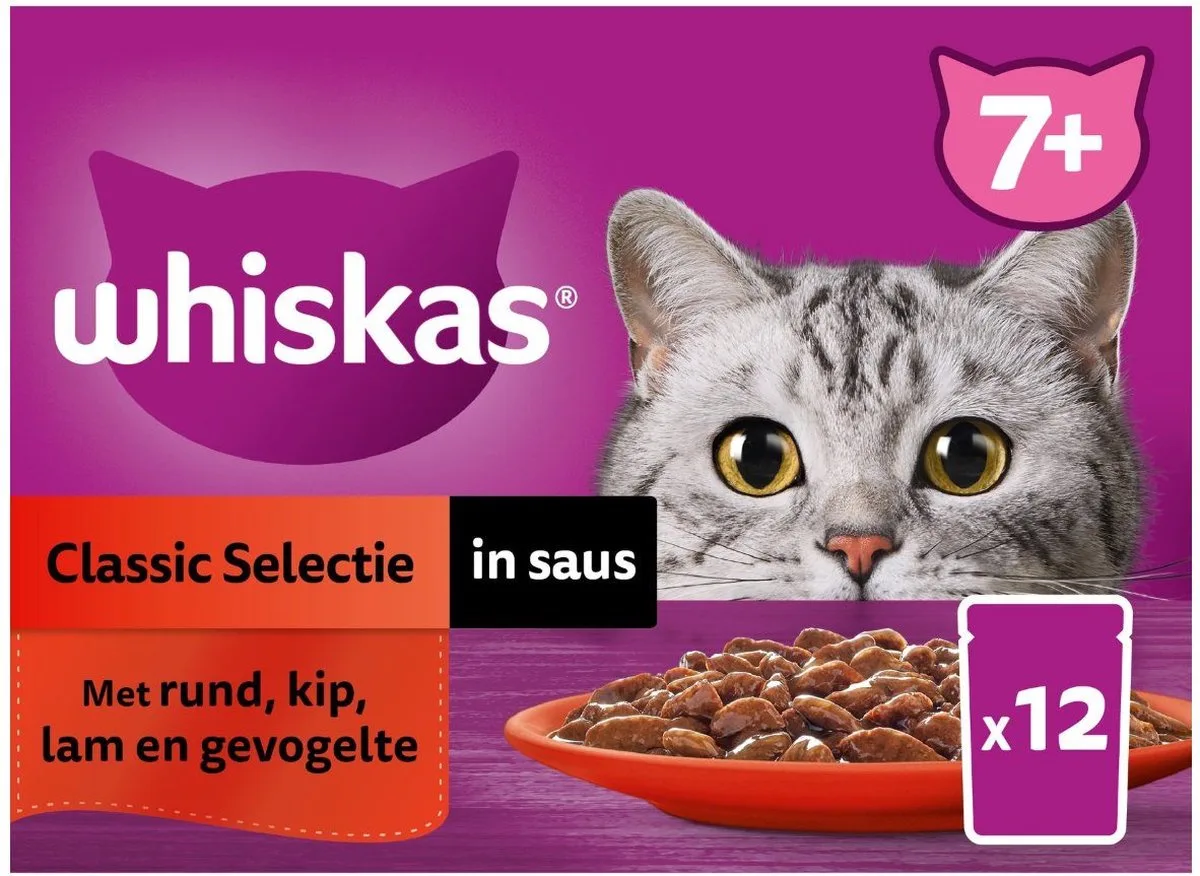 Whis multipack pouch senior vlees in saus de Whiskas – photo produit