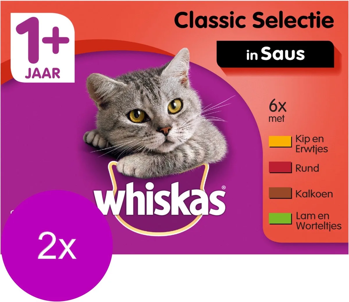 Whiskas 1+ Classic Selectie Groenten in Saus maaltijdzakjes multipack 24*100g 1x2 von Whiskas – Produktfoto