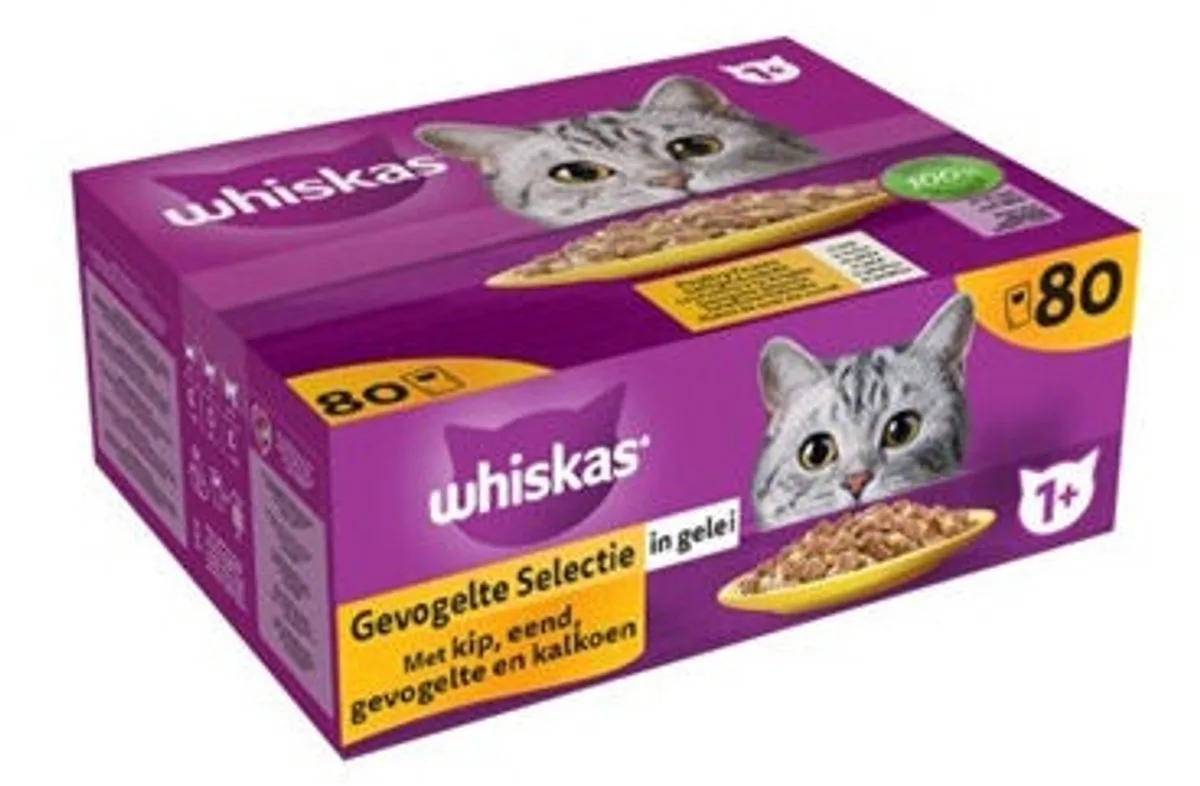 Whiskas 1+ Gevogelte Selectie in gelei - 80 x 85 g de Whiskas – photo produit