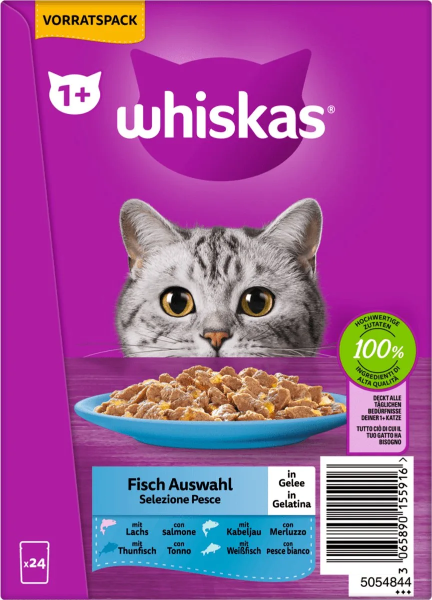Multipack 24x85g Fisch Auswahl - 2.040 g von Whiskas – Produktfoto