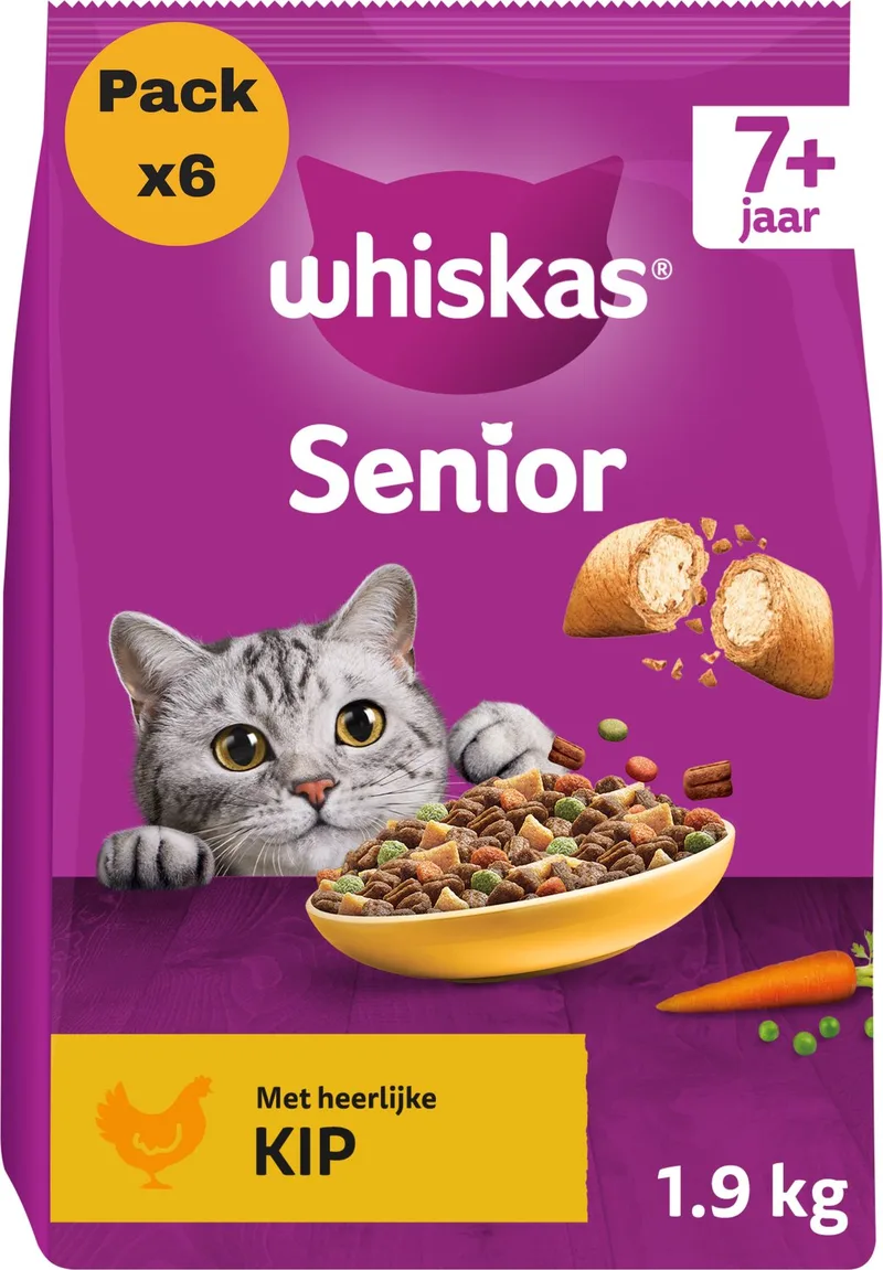 Whiskas 7+ Kattenbrokken - Kip - Zak 6 x 1.9kg by Whiskas – product photo
