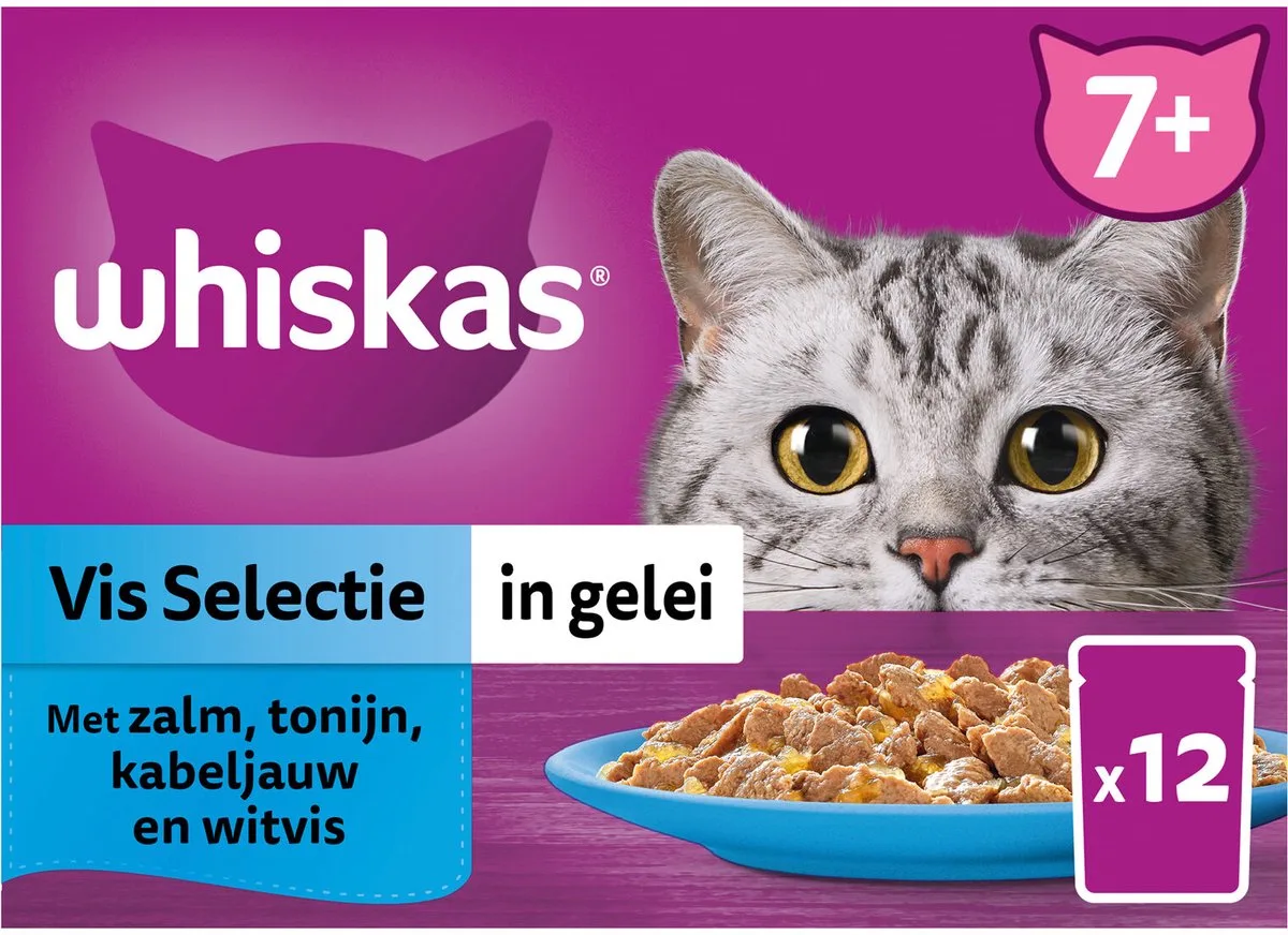 Whiskas 7+ Selectie in gelei - Vis - 24 x 85 g van Whiskas – productfoto