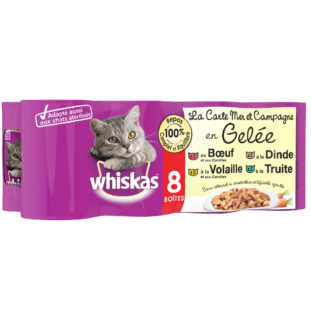 Zee en Land in Gelei Whiskas La Carte 8x390g Natvoer Katten by Whiskas – product photo