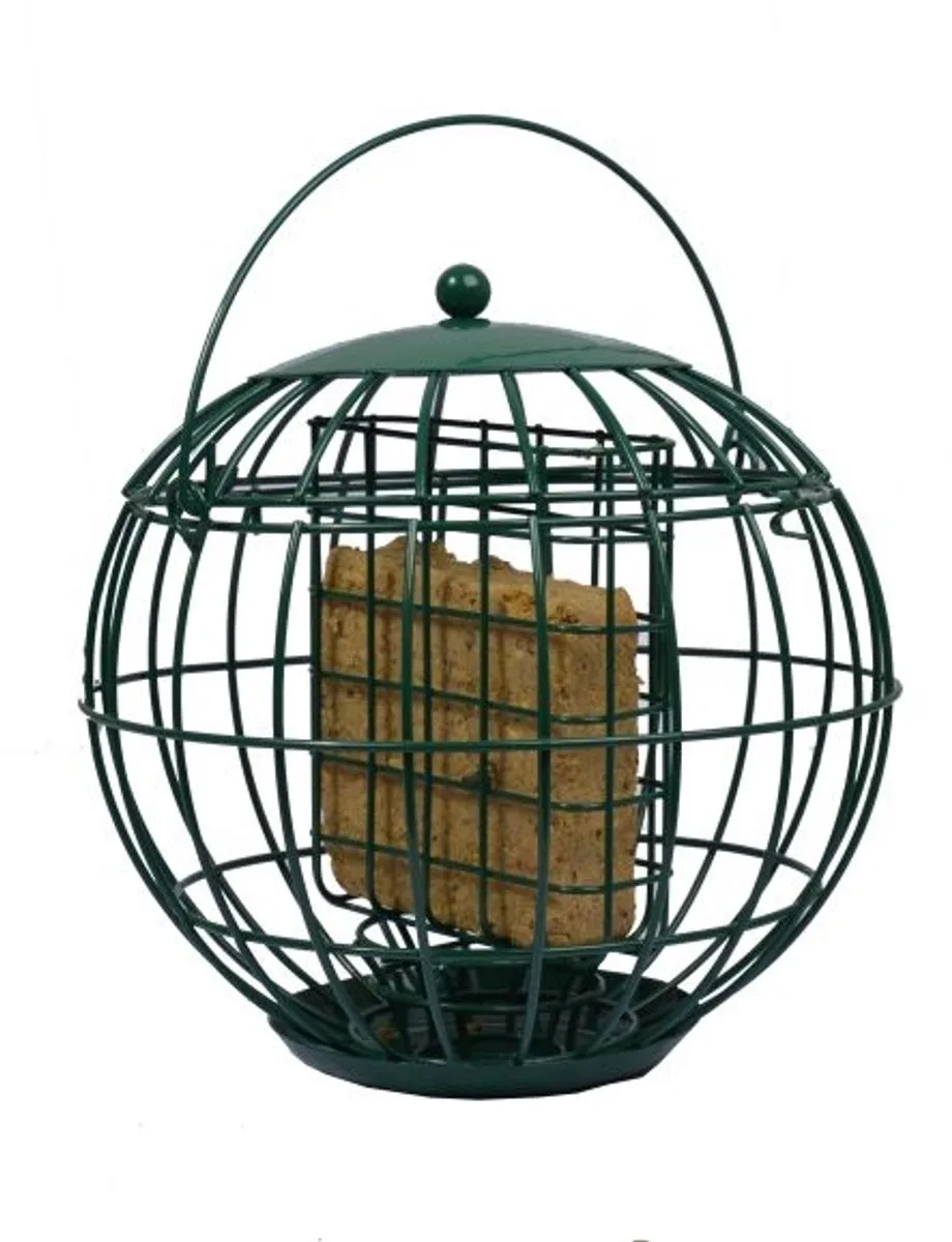 Birdcakehouder + beschermkap-buitenvogels-wielink-buitenvogel voederkooi van Wielink in Zwart – productfoto