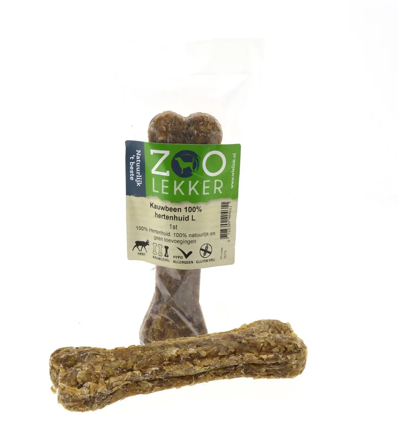 Kauwbeen- 100% hertenhuid -Large-hondensnack de Wielink – photo produit