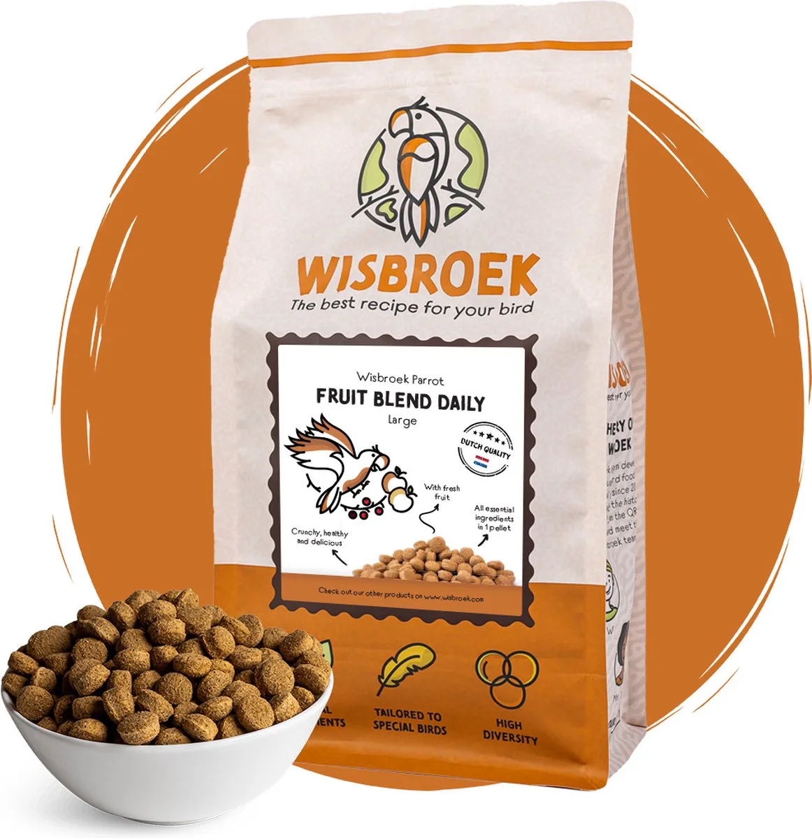 Parrot Fruit Blend Daily Large (1 kg) von Wisbroek – Produktfoto