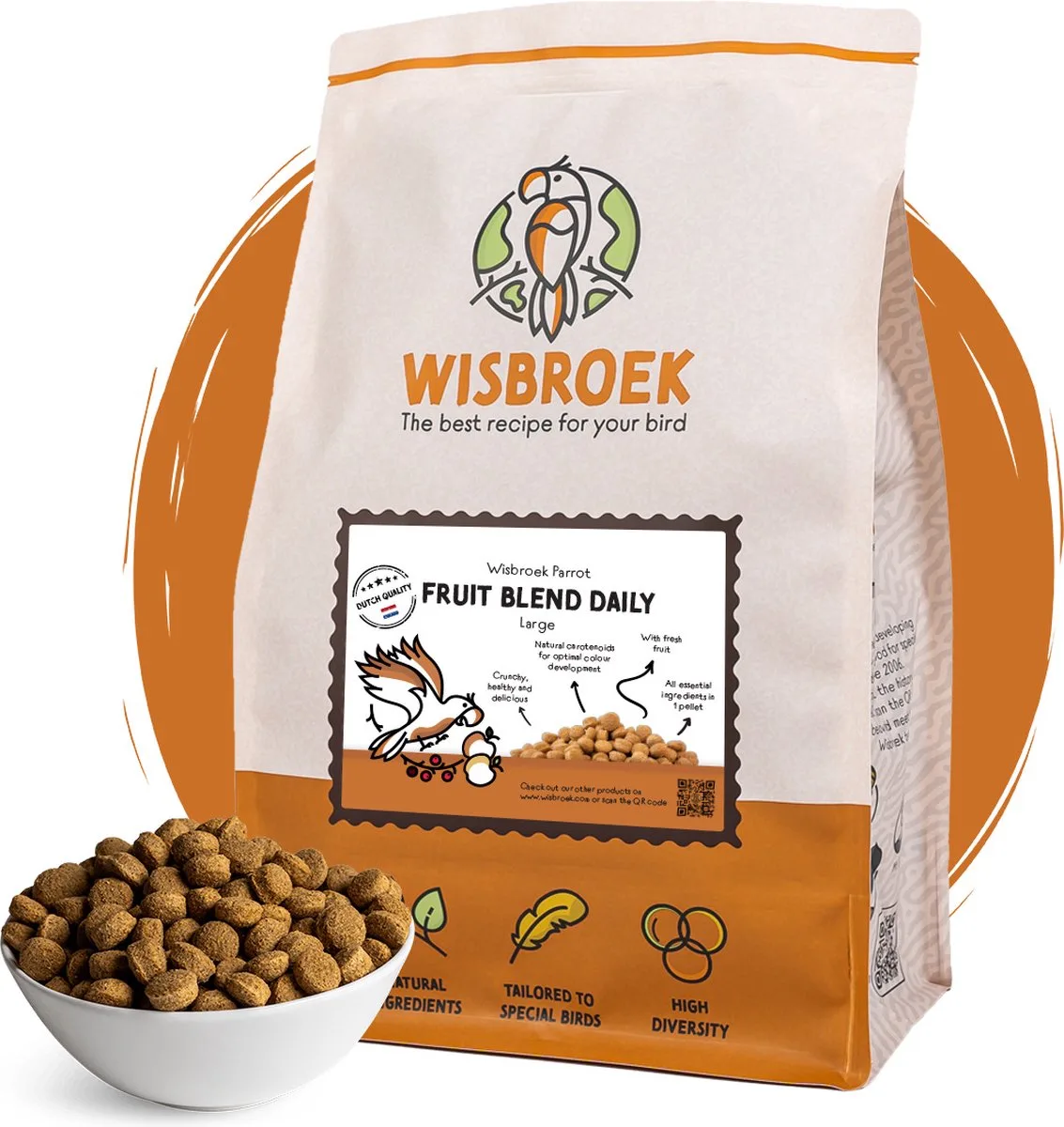 Parrot Fruit Blend Daily Large (3 kg) de Wisbroek – photo produit