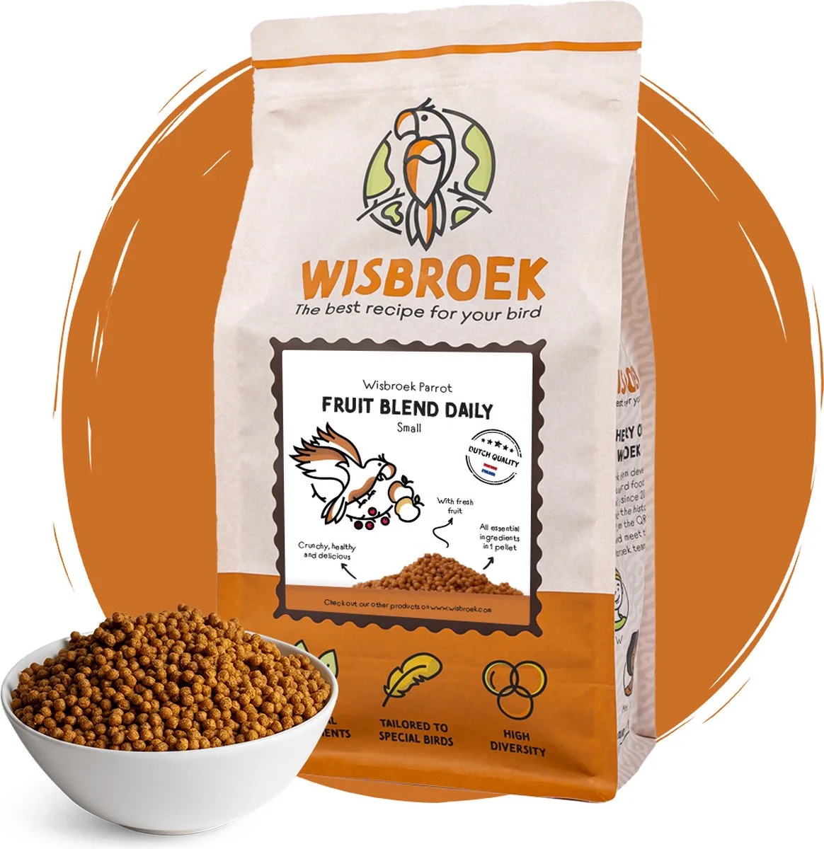 Parrot Fruit Blend Daily Small (1 kg) de Wisbroek – photo produit
