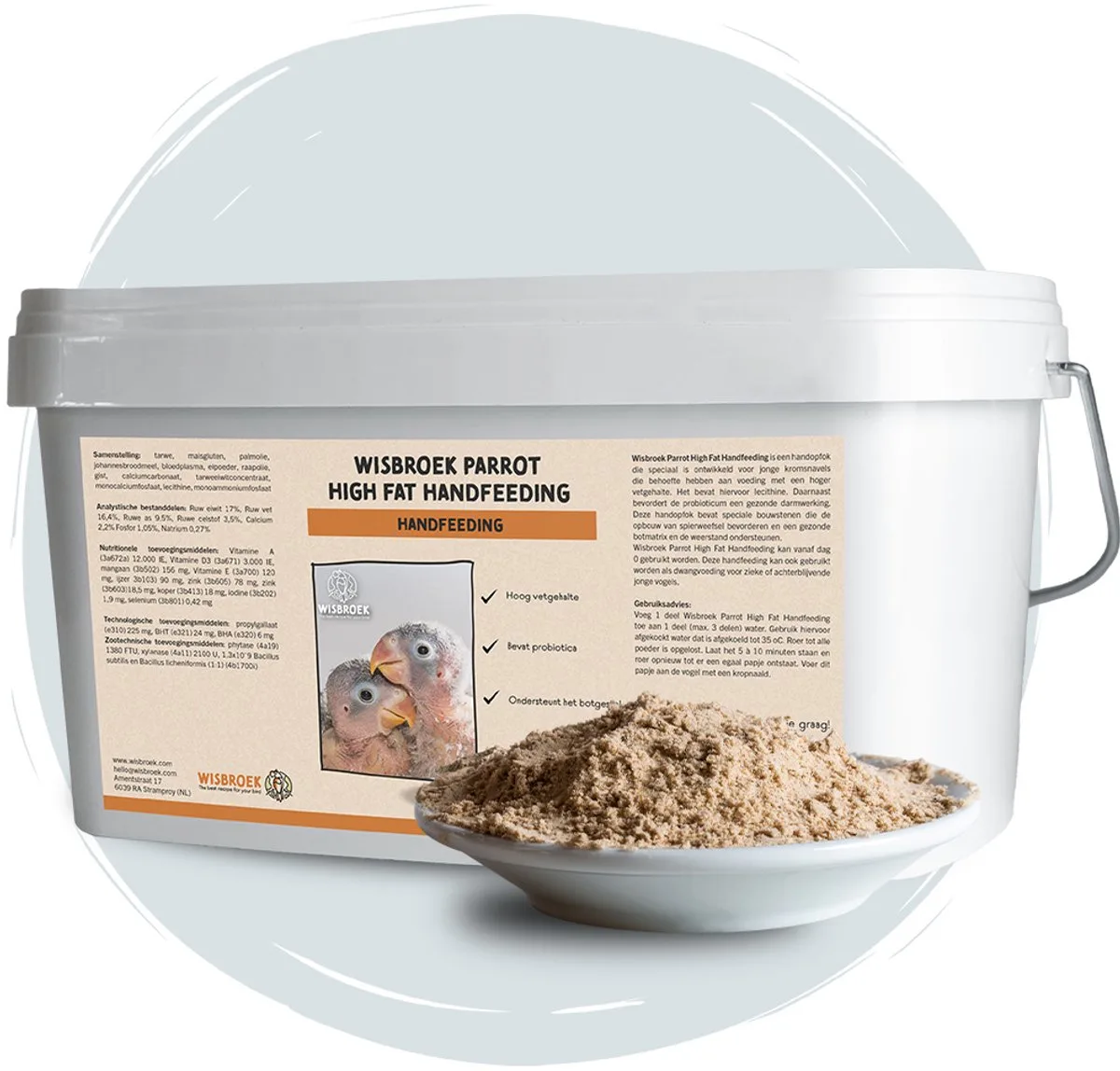 Parrot High Fat Handfeeding (3000 gram) de Wisbroek – photo produit