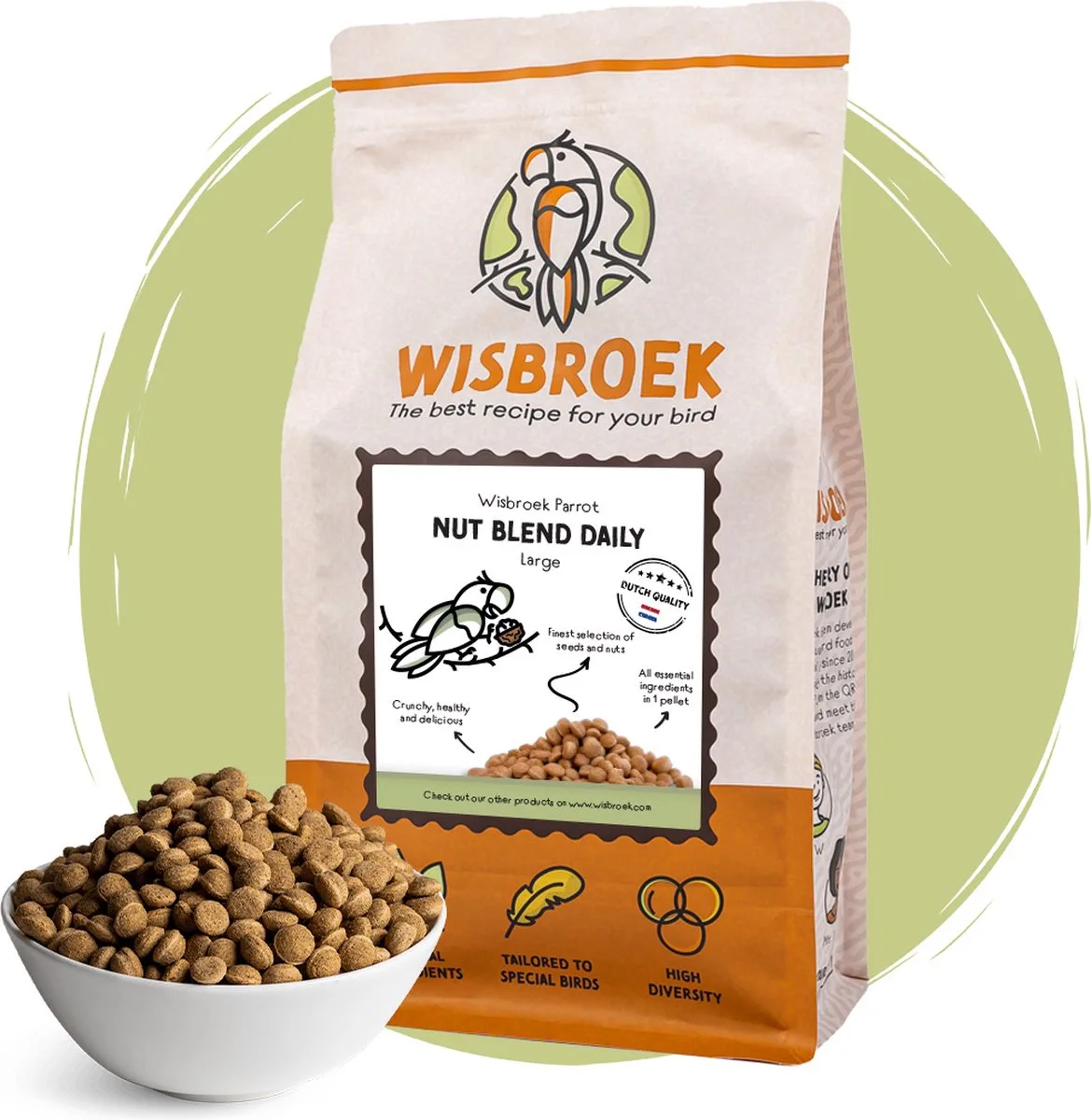 Parrot Nut Blend Daily Large (1 kg) von Wisbroek – Produktfoto