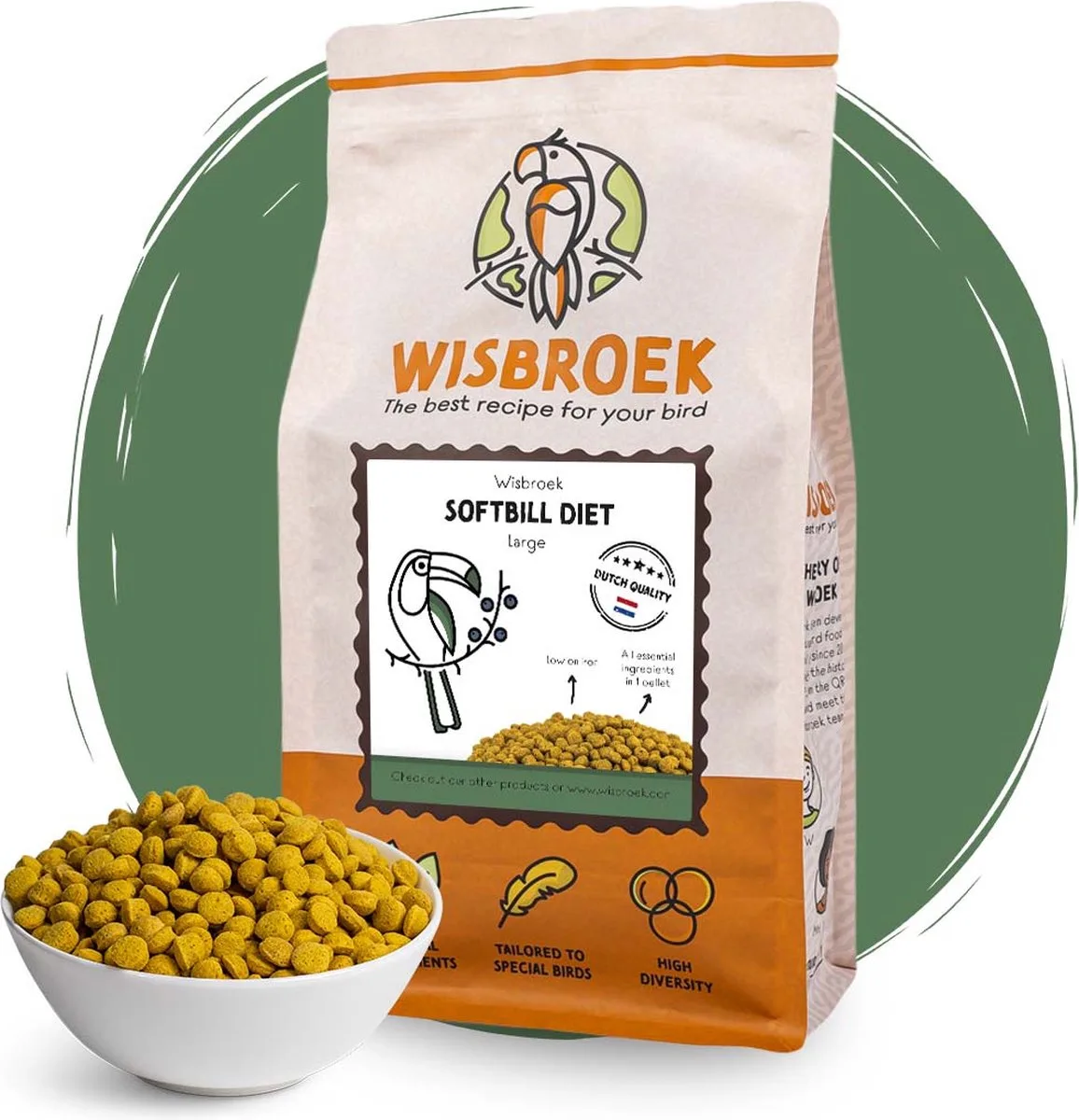 Softbill Diet Large (1 kg) de Wisbroek – photo produit