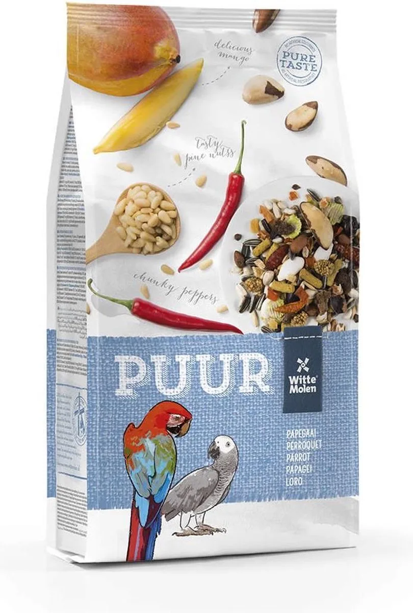 Binnenvogelvoer - Vogel - Puur Papegaai 2kg - 1st från Witte Molen – produktbild