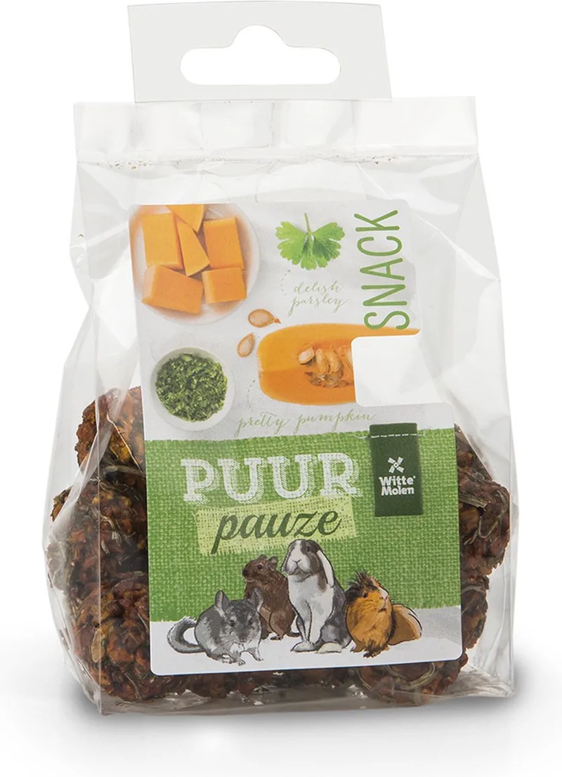 Knaagdierensnack - Knaagdier - Puur Pauze Groentenbal Peterselie & Pompoen 100gr - Tray - 1st de Witte Molen – photo produit