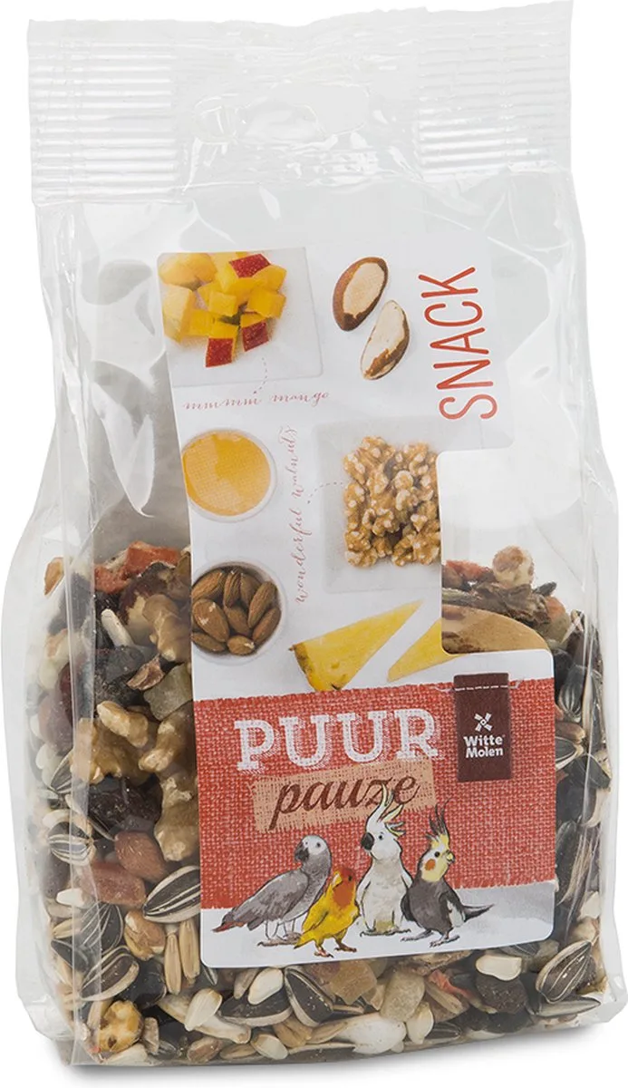 Knaagdierensnack - Vogel - Puur Pauze Snack Mix Noten & Fruit 200gr - Tray - 1st von Witte Molen – Produktfoto