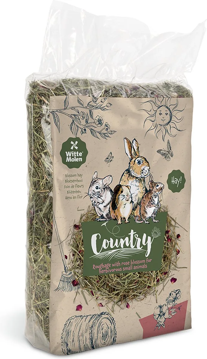 Knaagdierenvoer - Knaagdier - Country Bloesemhooi Rozenbloesem 500g - 1st van Witte Molen – productfoto