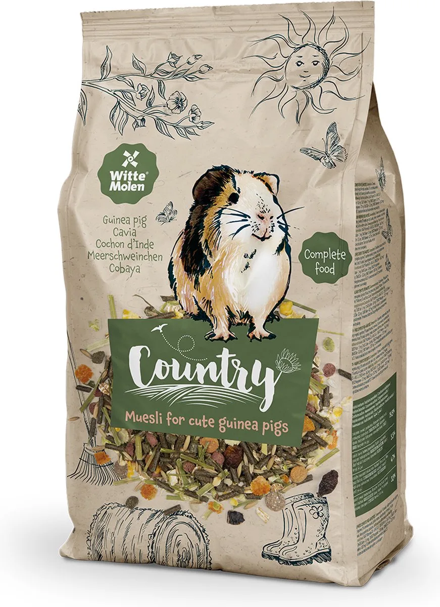 Komplette Food Country Premium für Meerschweinchen 3 Kg von Witte Molen – Produktfoto