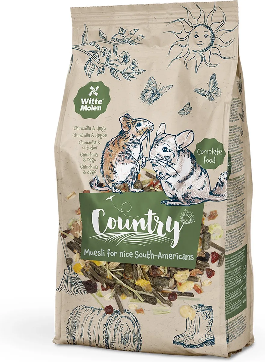 Knaagdierenvoer - Knaagdier - Country Chinchilla & Degoe 0,85kg - 1st van Witte Molen – productfoto