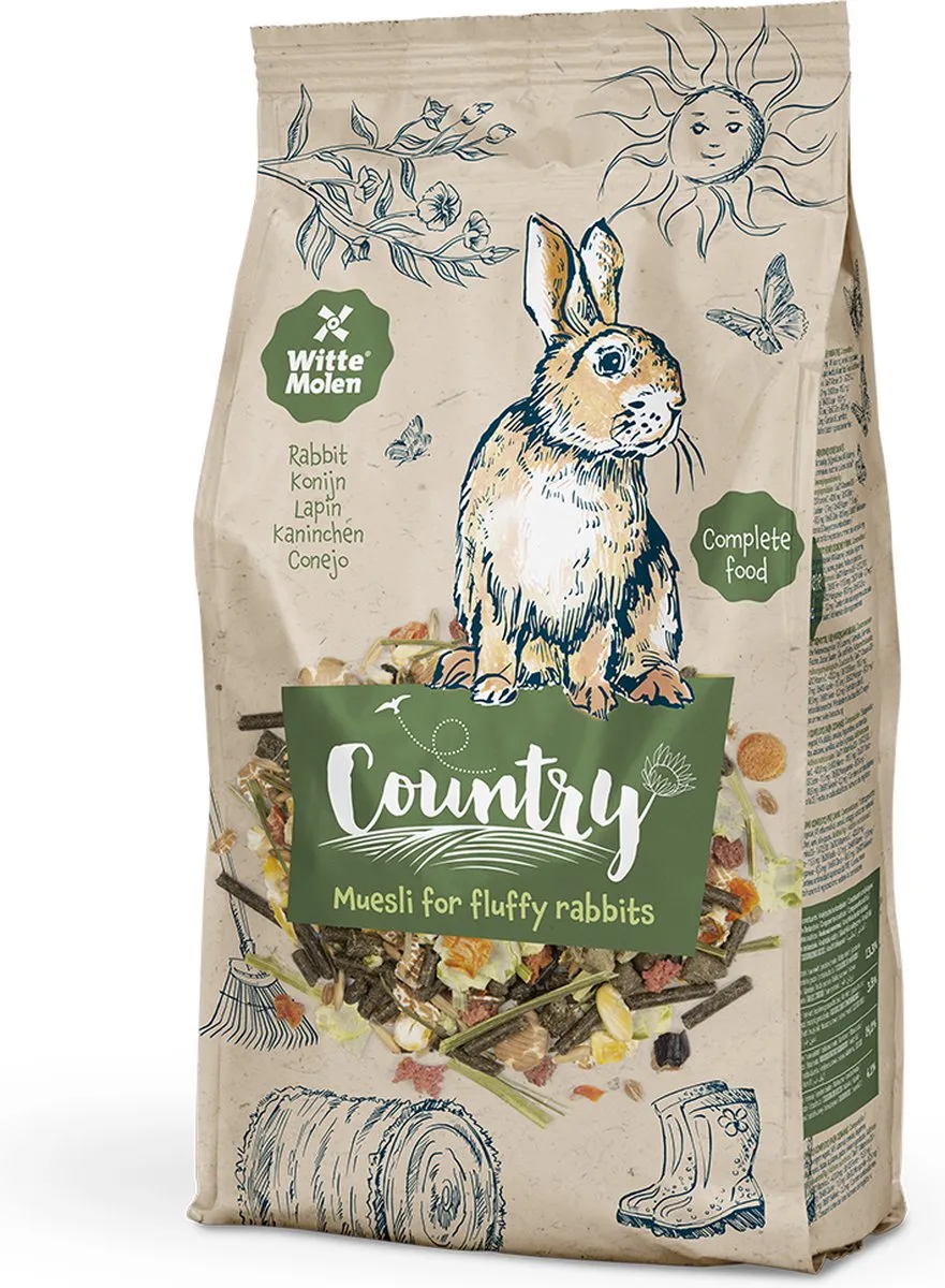 Knaagdierenvoer - Knaagdier - Country Konijn 0,8kg - 1st van Witte Molen – productfoto